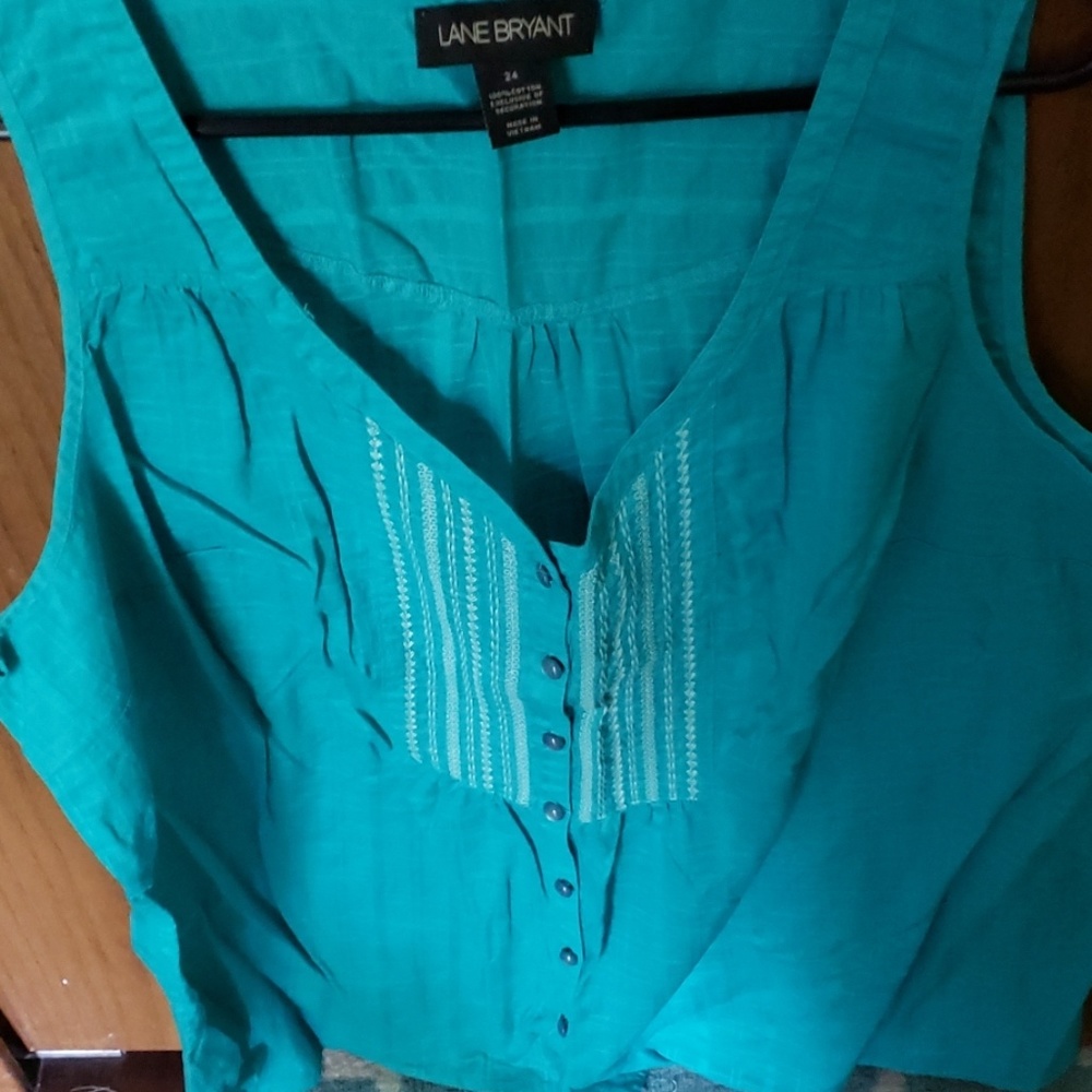 Lane Bryant Cotton Teal top